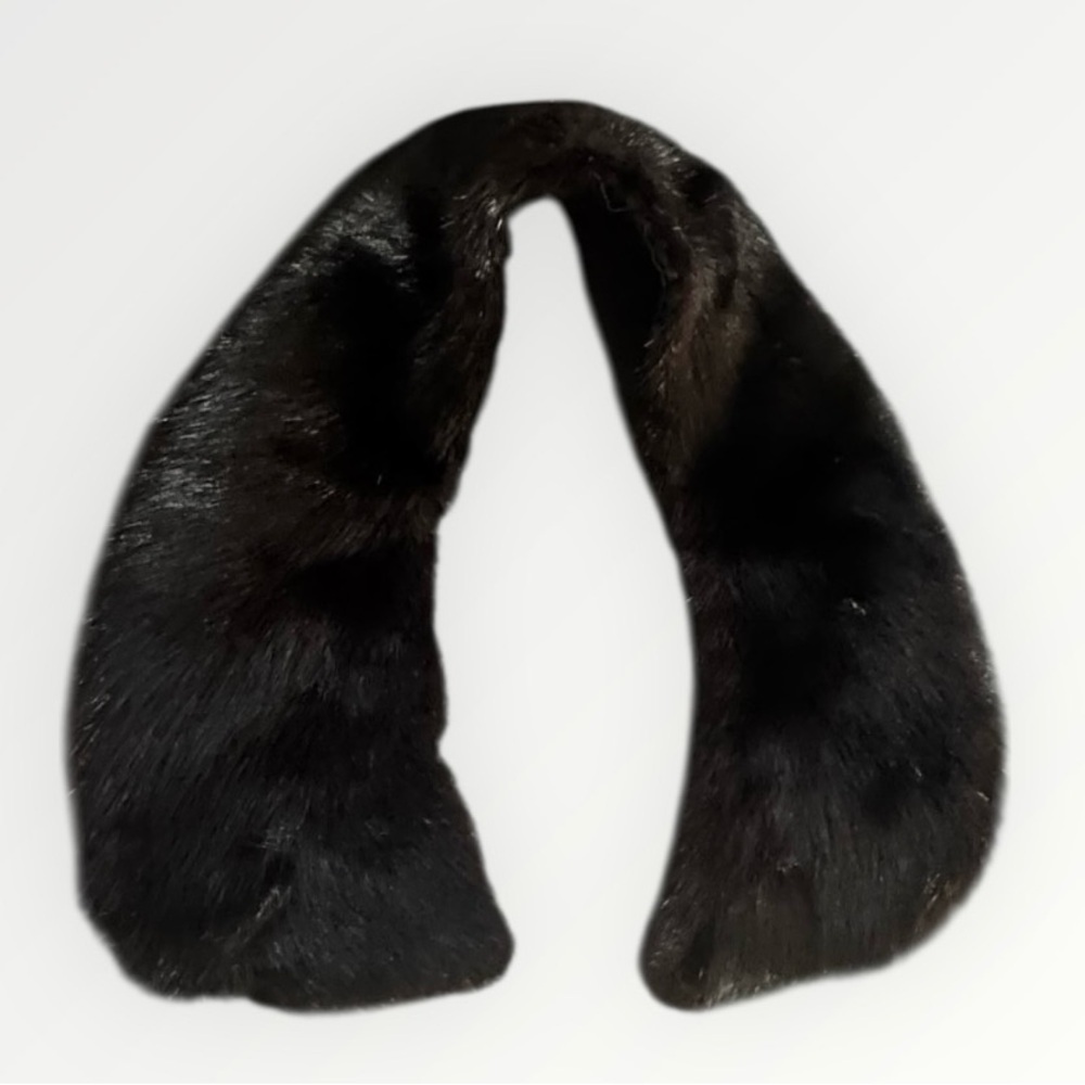Elegant Vintage Dark Brown Fur Scarf Collar For Coat Jacket Warm Fox 50’s 60’s